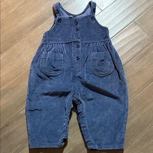 Carters Vintage Girls Navy Blue Corduroy Overalls SZ 18 Months